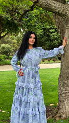 Wisteria Whisper Tiered Cascade Dress