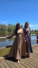 Silken Grace Mud Brown Wrap Dress