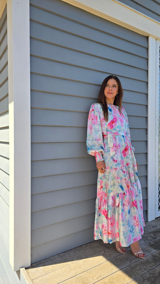 Watercolour Canvas Maxi Dress