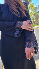 Black Lace Statement Abaya