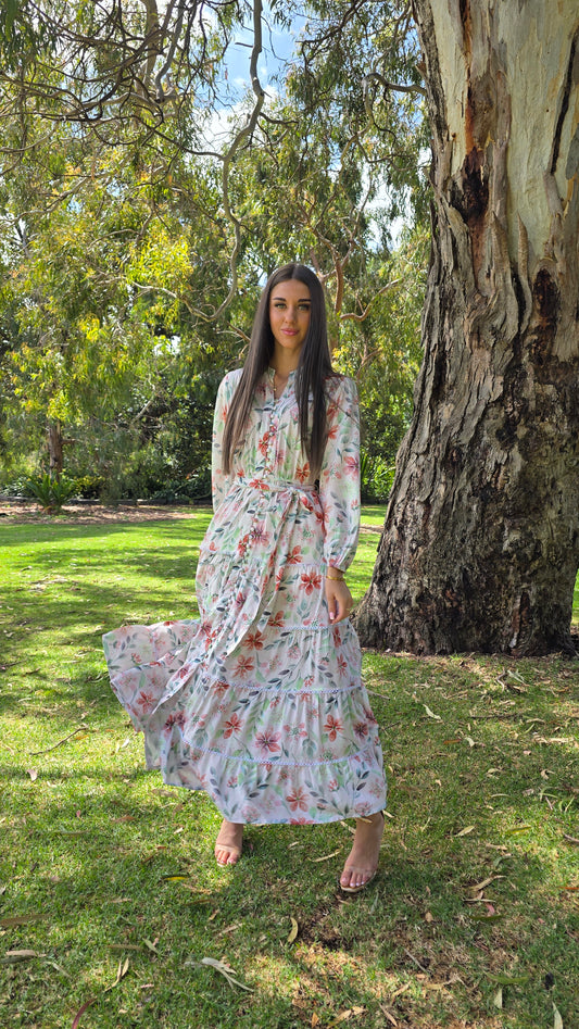 Daydream Floral Lace Tiered Dress