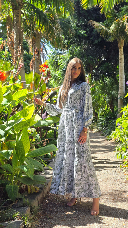 Sage Garden Lace Tiered Dress