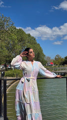 Pastel Canvas Lace Tiered Dress