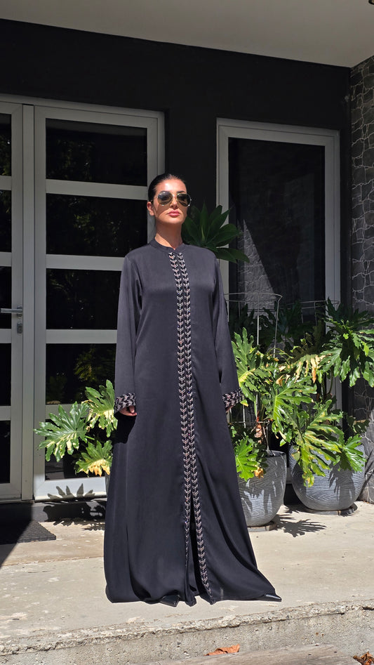Imperial Black Embellished Abaya