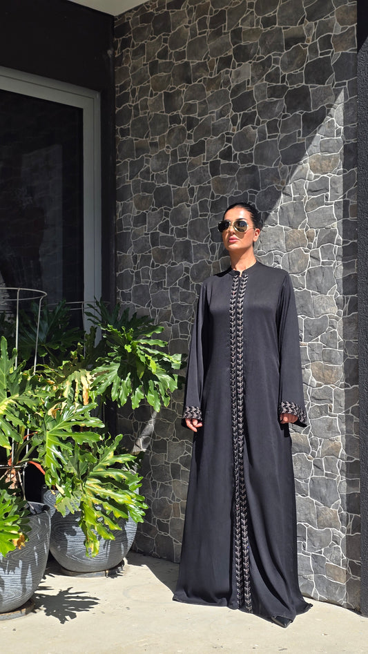 Imperial Black Embellished Abaya