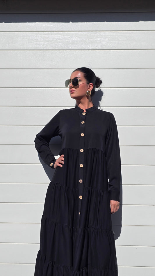Black Cascade Abaya