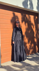 Black Cascade Abaya