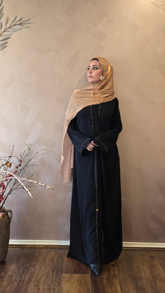 Whisper of Gold Back Abaya