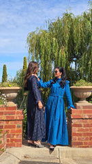 Midnight Navy Regency Lace Dress