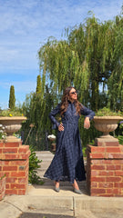Midnight Navy Regency Lace Dress