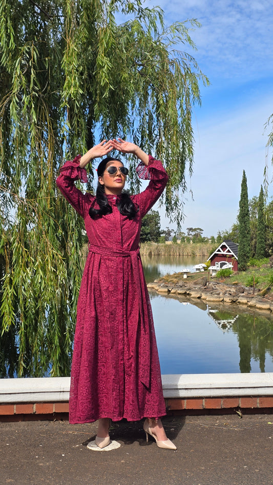 Rose Whisper Regency Lace Dress