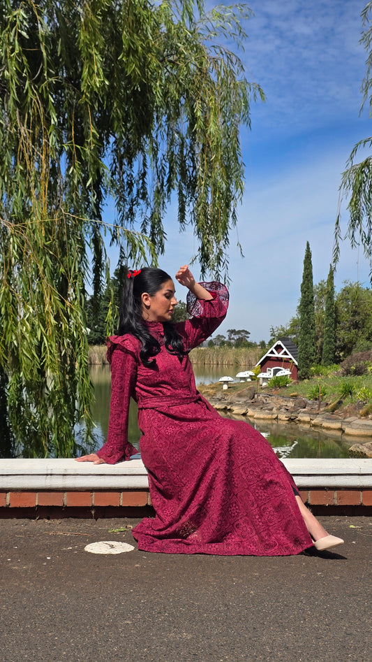 Rose Whisper Regency Lace Dress