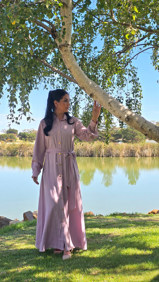 The Aurelia Lilac Linen Maxi