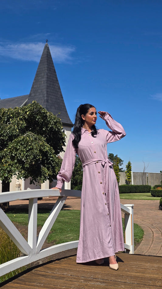 The Aurelia Lilac Linen Maxi