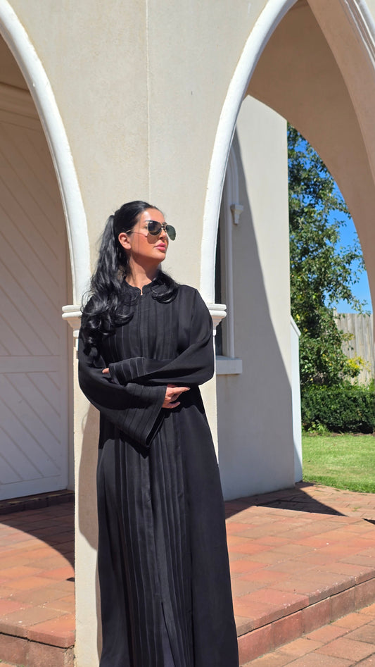 Noir Pleated Grace Abaya