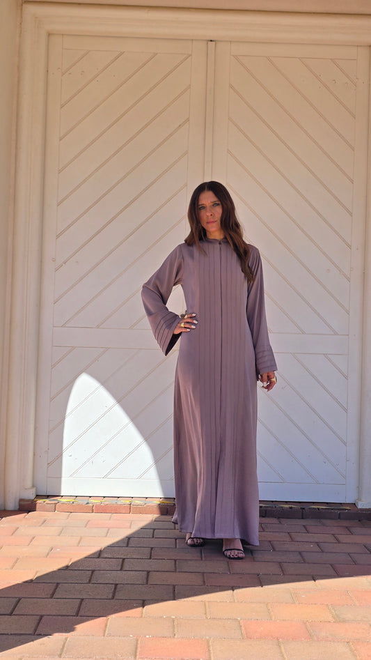 Dusty Mauve Grace Pleated Abaya