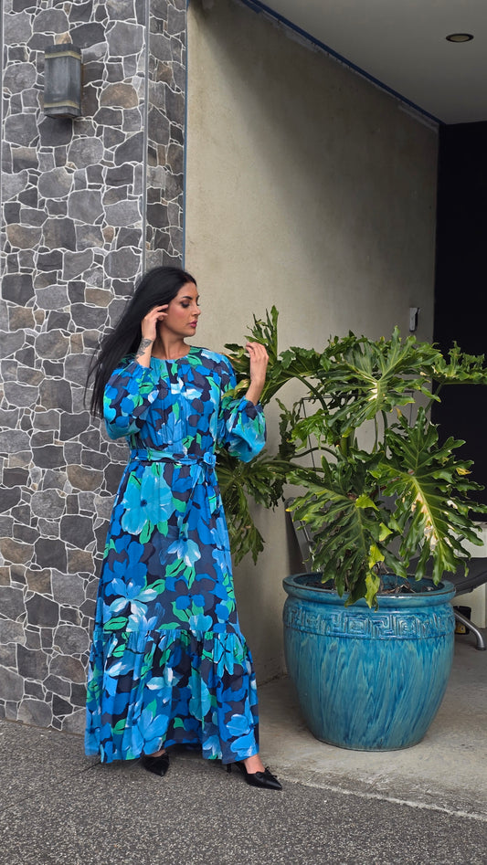 Aqua Garden Maxi Dress