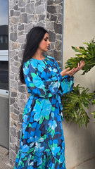 Aqua Garden Maxi Dress