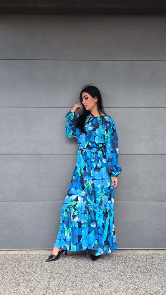 Aqua Garden Maxi Dress