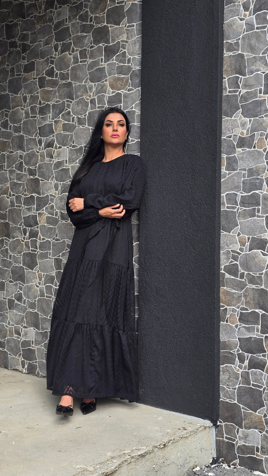 Midnight Grace Tiered Dress