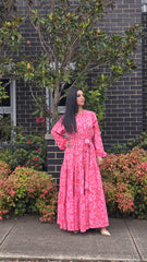 Coral Bloom Tiered Dress
