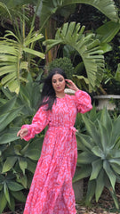 Coral Bloom Tiered Dress