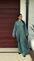 Teal Green Gleam Beaded Abaya