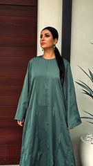 Teal Green Gleam Beaded Abaya