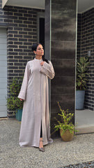 Nude Grace Pleated Abaya
