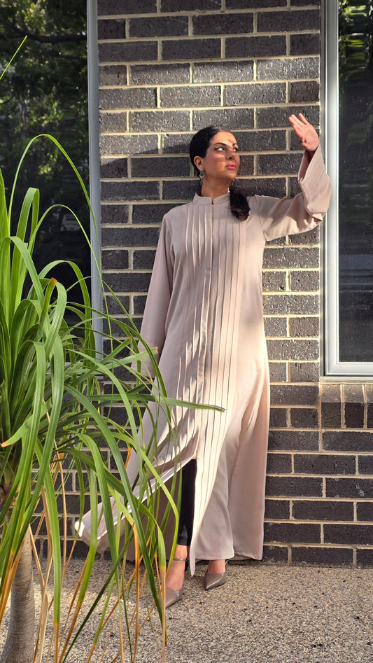 Nude Grace Pleated Abaya