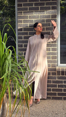 Nude Grace Pleated Abaya