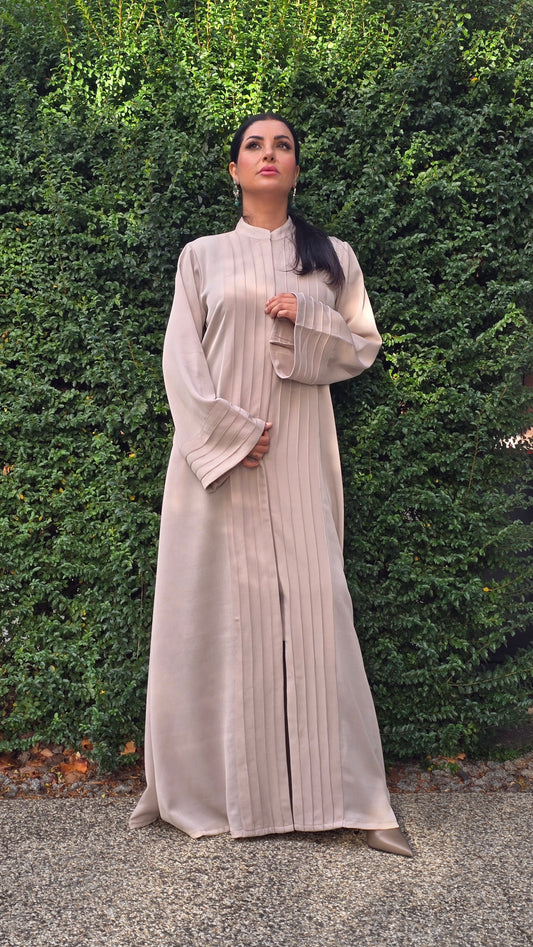 Nude Grace Pleated Abaya