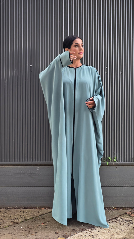 Slate Piped Zip Kaftan