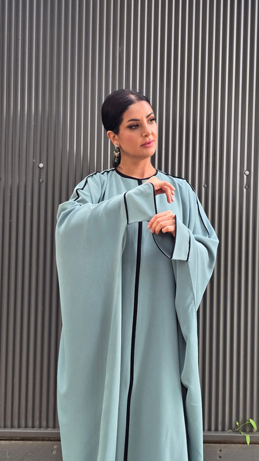 Slate Piped Zip Kaftan