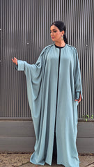 Slate Piped Zip Kaftan