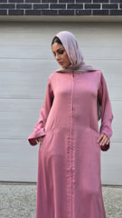 Dusty Rose Zip Abaya