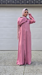 Dusty Rose Zip Abaya