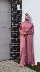 Dusty Rose Zip Abaya