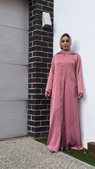 Dusty Rose Zip Abaya