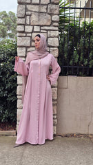 Blush Gold Button Abaya