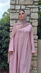 Blush Gold Button Abaya