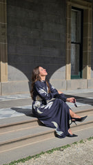 The Noir Petal Manor Dress