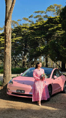 Blush Mosaic Lace Tiered Dress
