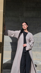Desert Elegance Open Linen Abaya