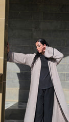 Desert Elegance Open Linen Abaya