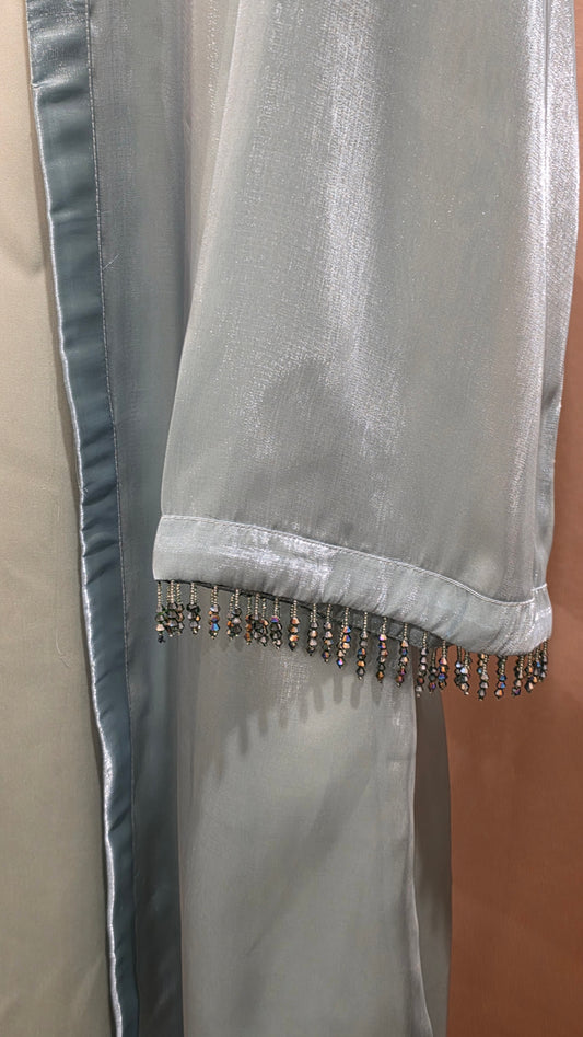 Frosted Blue Crystal Abaya Set