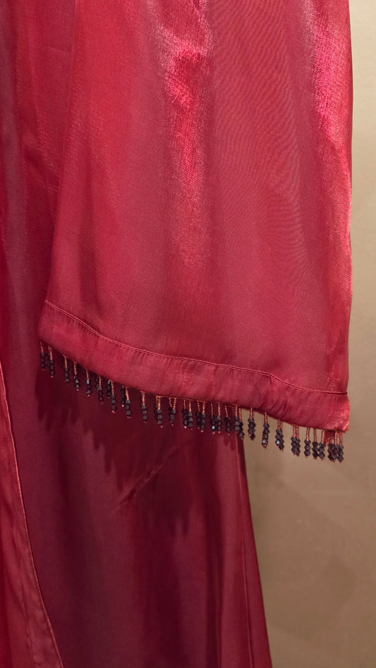 Rose Crystal Abaya Set