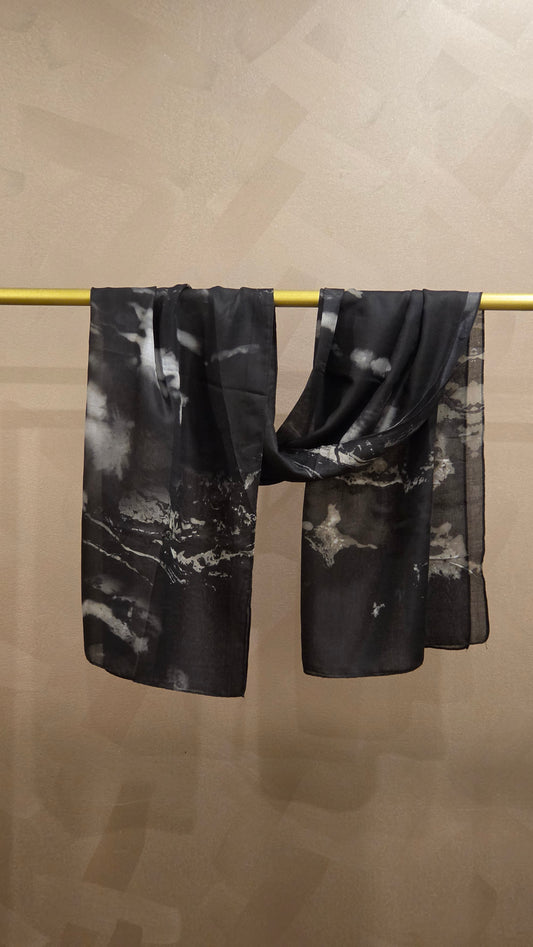 Midnight marble Printed Modal Hijab