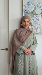 Sage Lace Abaya Set