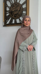 Sage Lace Abaya Set